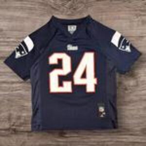 NFL New England Patriots Darrelle Revis 24 Jersey Navy Blue Kids M (Fits Women’s